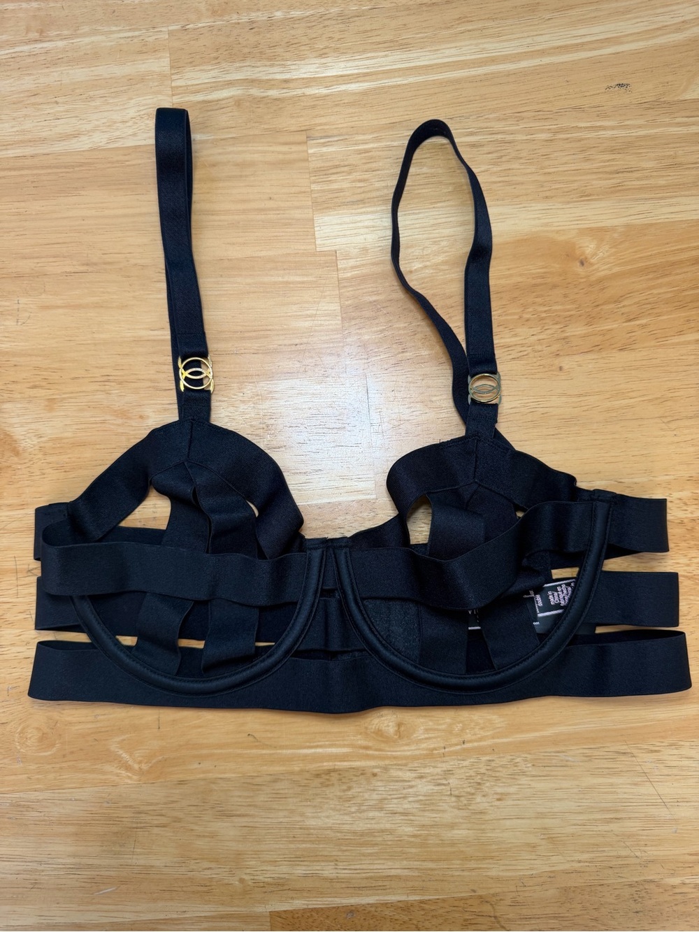 Victoria’s Secret Unlined Strappy Demi Bra Black SZ 34B
